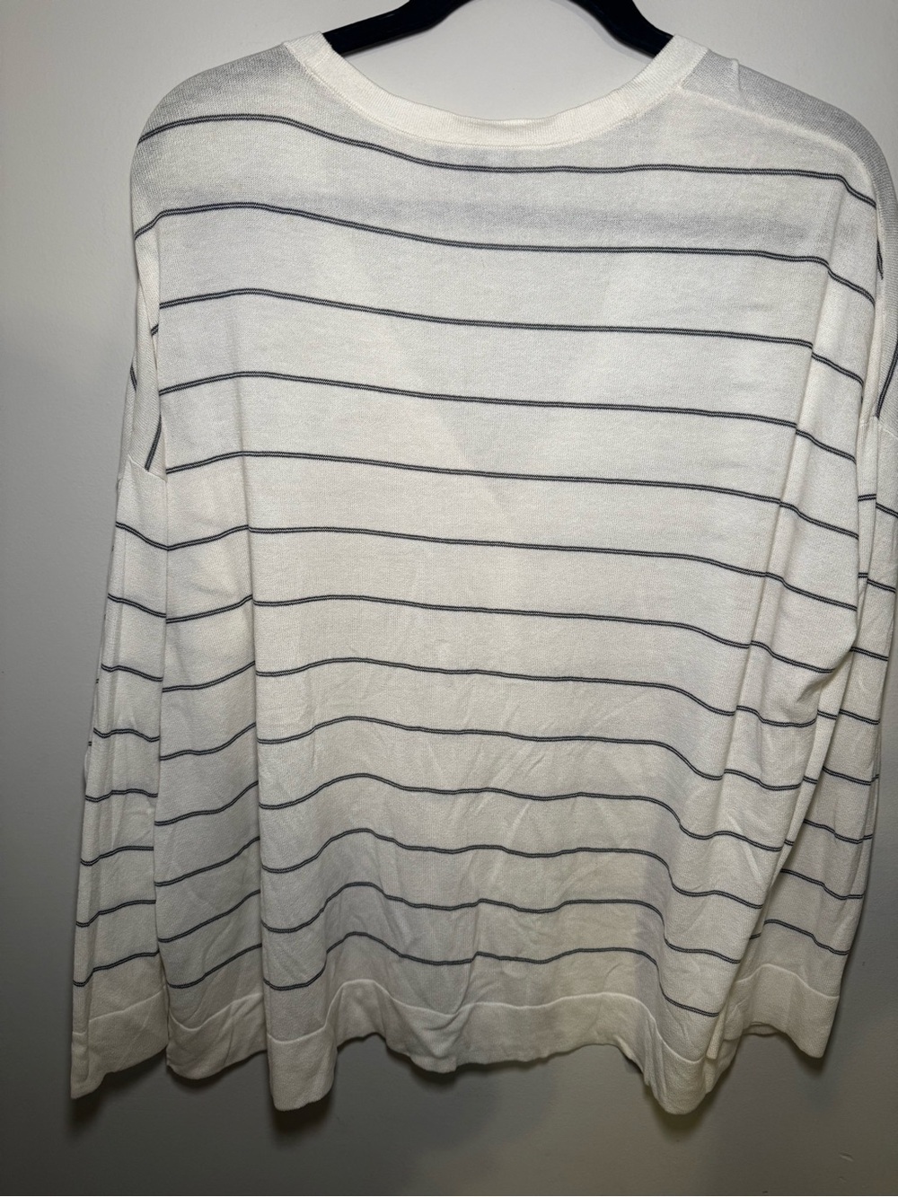 Eileen Fisher White Stripe Button-Front Women's Cardigan size L - Picture 6 of 8